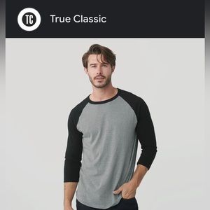 True Classic Tees Baseball Raglan (Black & Grey) - L